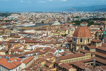 Fototapeta na wymiar Florence cityscape at a bright sunny day.