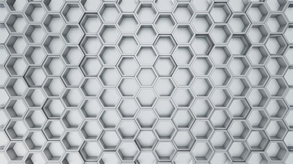 Abstract 3D illustration of hexagons background