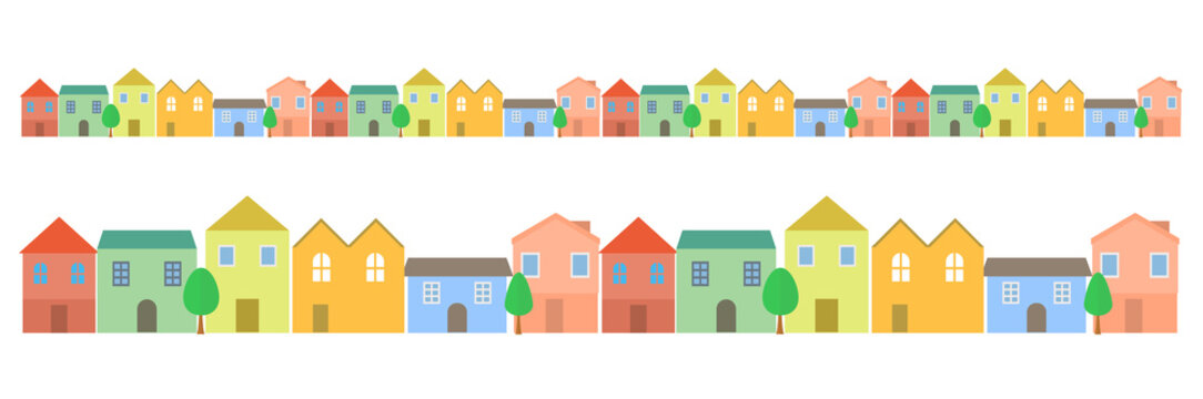 住宅街 シンプル 街並み かわいい イラスト Stock Vector Adobe Stock