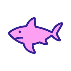 Shark icon vector. Thin line sign. Isolated contour symbol illustration