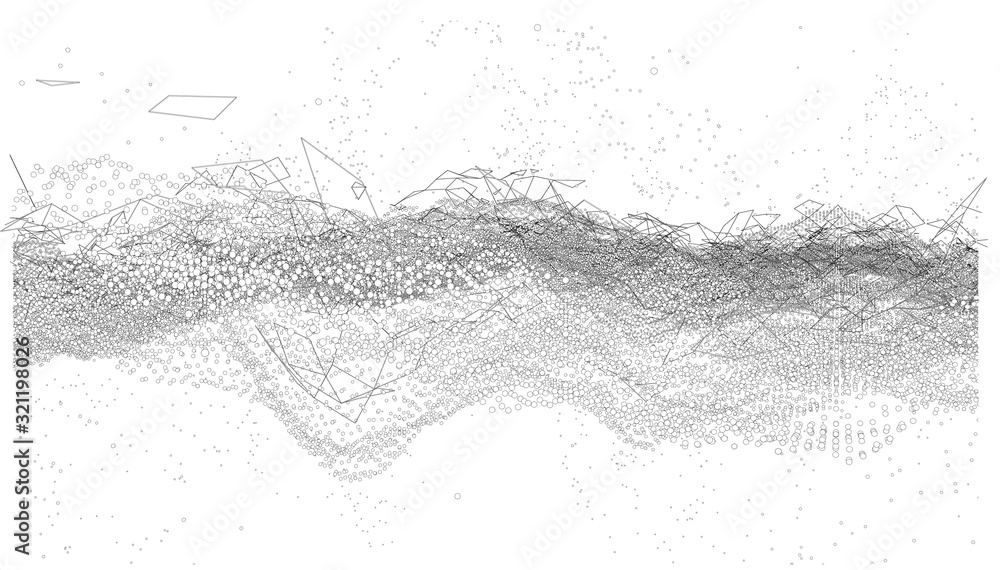 Poster vector background consisting of dots and lines