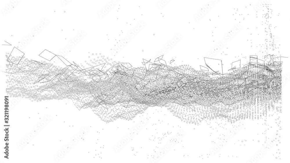 Poster vector background consisting of dots and lines