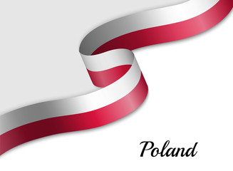 Obraz premium waving ribbon flag Poland