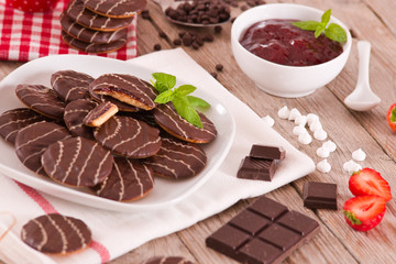 Soft cakes with strawberry.