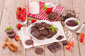 Soft cakes with strawberry.