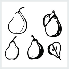 Pear pattern.Image on a white background.
