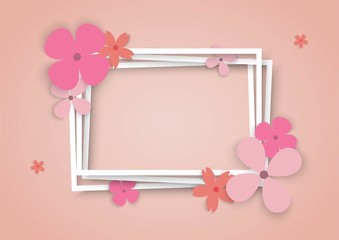 Colorful flowers with square frame