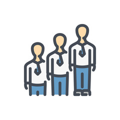 Career color line icon. Job promotion vector outline colorful sign.
