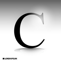 elegant alphabet with glossy effect