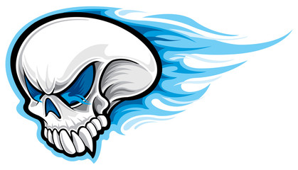 Skull with flames tattoo © SlipFloat