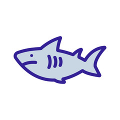 Shark icon vector. Thin line sign. Isolated contour symbol illustration