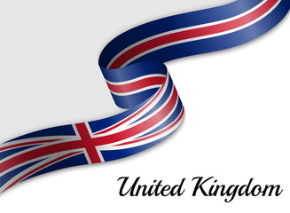 waving ribbon flag United Kingdom