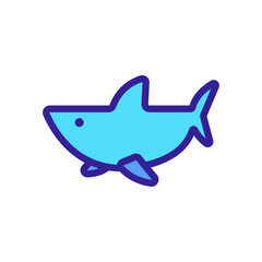 Shark icon vector. Thin line sign. Isolated contour symbol illustration