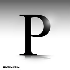 elegant alphabet with glossy effect