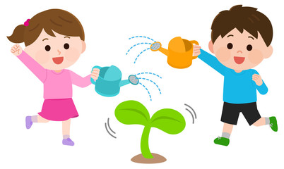 子供　成績アップ　成長イメージ　イラスト © こけ田