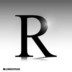 elegant alphabet with glossy effect