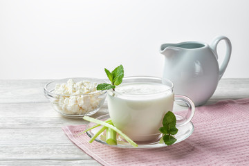Turkish drink Ayran or kefir, fermented milk drink, lactic acid bacteria