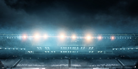 Sport stadium in lights . Mixed media © Sergey Nivens