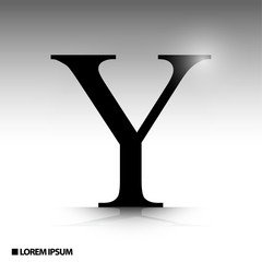 elegant alphabet with glossy effect