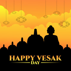 happy vesak day design vector