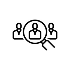 Black line icon for personnel