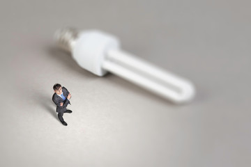 Bright idea for success . Mixed media