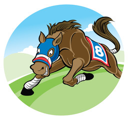Horse racing cartoon