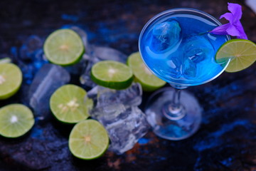 Fototapeta na wymiar cocktail with mint and lemon