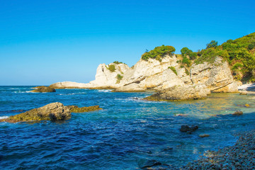 The Black Sea coast at Kilimli Bay, near Agva, Sile, in north west Turkey