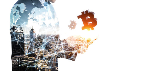 Crypto currency market . Mixed media