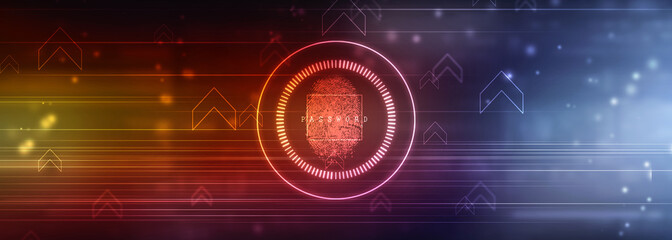 Fingerprint Scanning Technology Concept 2d Illustration