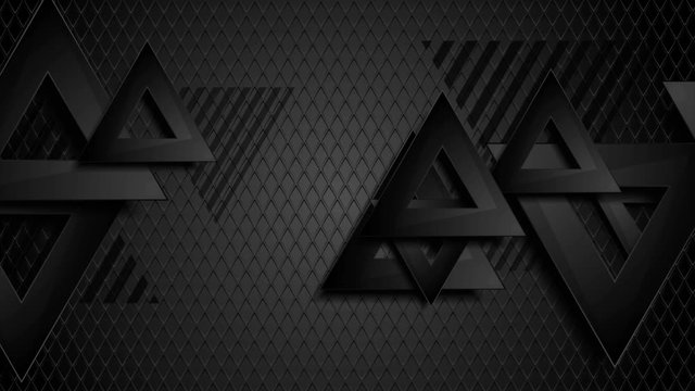 Black abstract geometry triangles on grid background. Technology motion design. Seamless looping. Video animation Ultra HD 4K 3840x2160