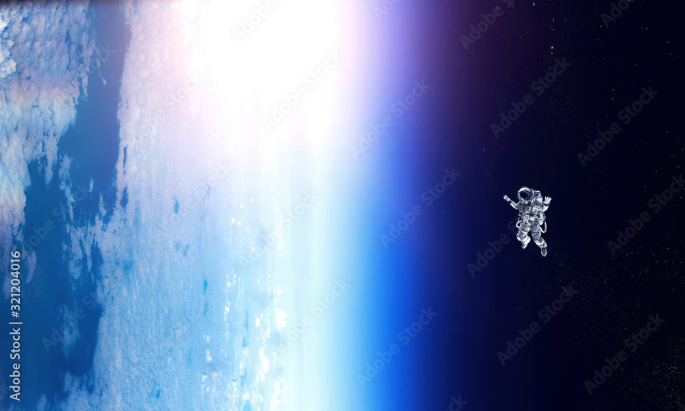 Canvas Prints exploring outer space. mixed media