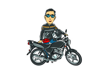 Adventure touring motorcycle Vector  with graphic.
