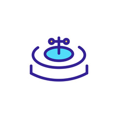 Roulette casino icon vector. Thin line sign. Isolated contour symbol illustration