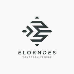 abstract Initial E Logo Design with lines element. Vector design template elements for your application or corporate identity.