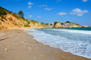 Fototapeta na wymiar The Black Sea coast at Kilimli Bay, near Agva, Sile, in north west Turkey