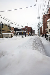 北海道 豪雪地帯の道路