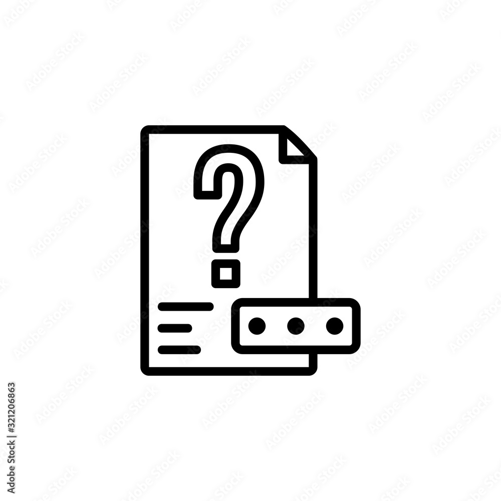Poster unknown file icon. perfect for application, web, logo and presentation template. icon design line st