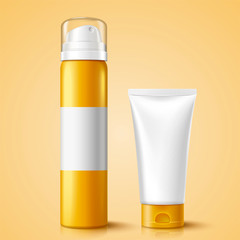 Blank cosmetic bottles set