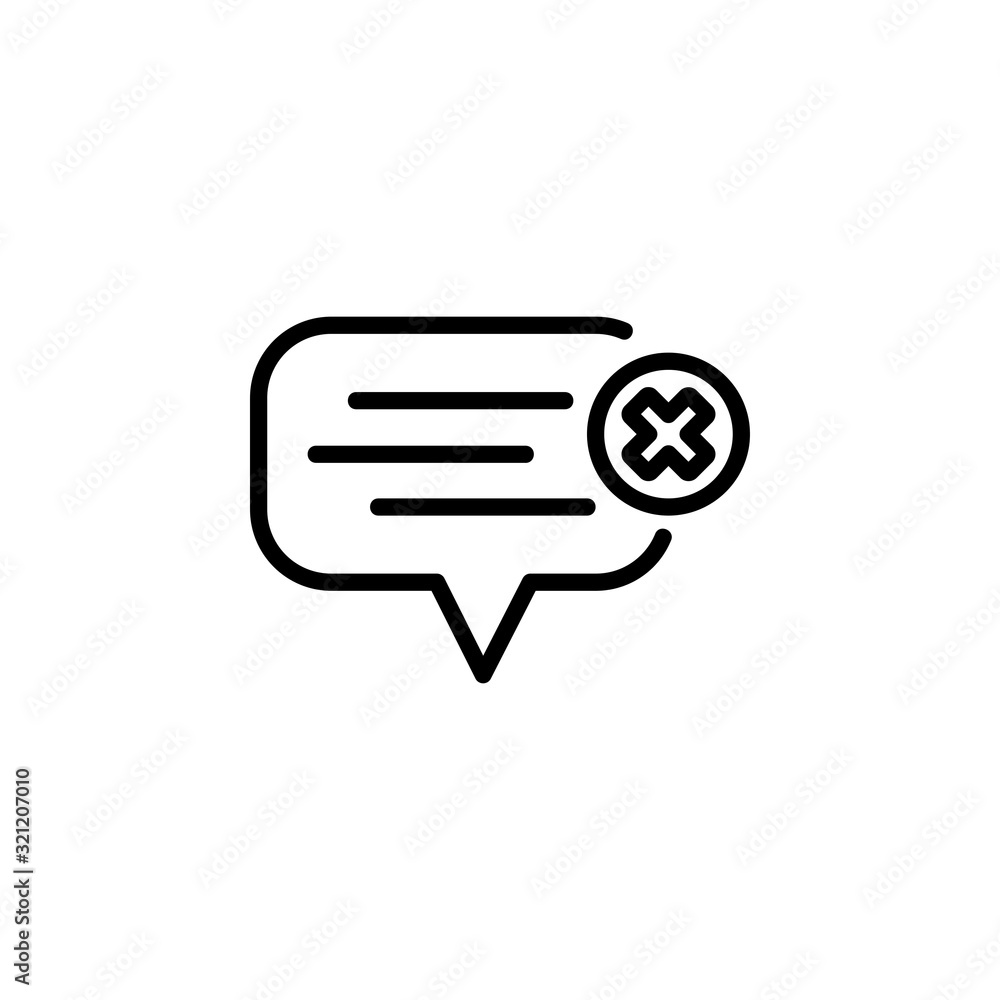 Poster disable message icon. perfect for application, web, logo and presentation template. icon design line