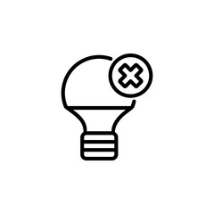 disable tips icon. Perfect for application, web, logo and presentation template. icon design line style