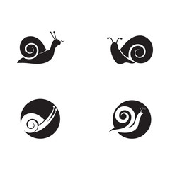 set of snail logo template vector icon illustration