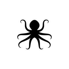 Silhouette Octopus vector template. Octopus vector