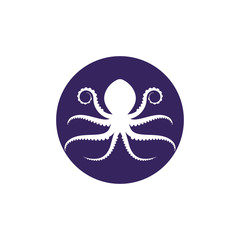 Silhouette Octopus vector template. Octopus vector