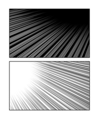 Manga motion speed lines set