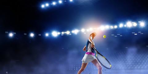 Big tennis player. Mixed media