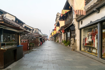 Fototapeta na wymiar Qinghefang ancient street view in Hangzhou city Zhejiang province China