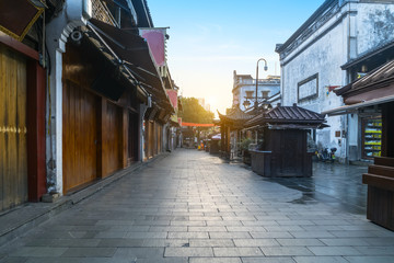 Fototapeta na wymiar Qinghefang ancient street view in Hangzhou city Zhejiang province China