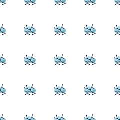 Asynchronous Learning icon pattern seamless isolated on white background. Editable flat Asynchronous Learning icon. Asynchronous Learning icon pattern for web and mobile.